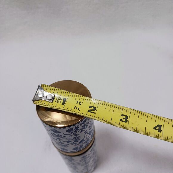 60s Guerlain Shalimar Blue White Canister Enamel EMPTY 3 oz Bottle Spray Vintage - Picture 12 of 13